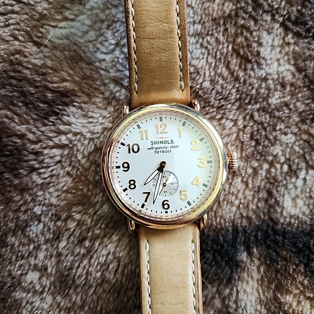 Shinola Gold and Tan Watch
